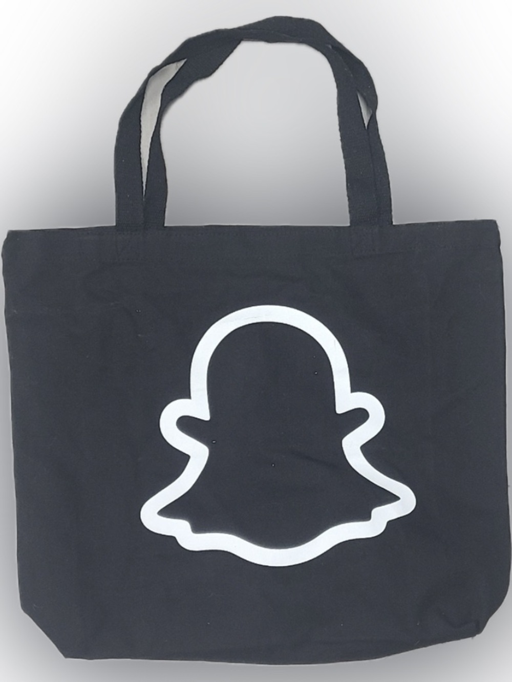 Snapchat Ghost Logo Canvas Tote Bag Reusable Shopping Book Purse Social Media M